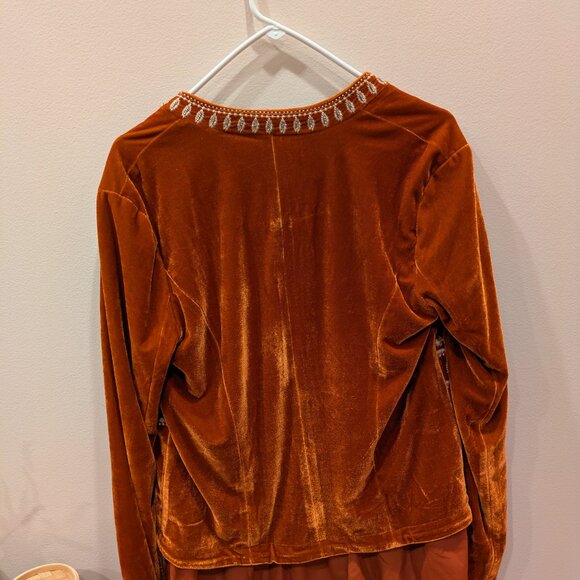 Burnt orange Velvet/Beaded Blazer - Picture 6 of 8